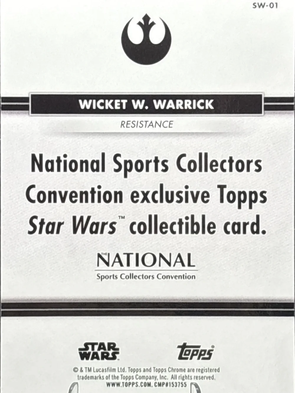 Topps Chrome Star Wars Wicket W. Warrick Trading Card - LE Print Holo